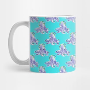 Blueberry Watercolor Octopus Pattern Mug